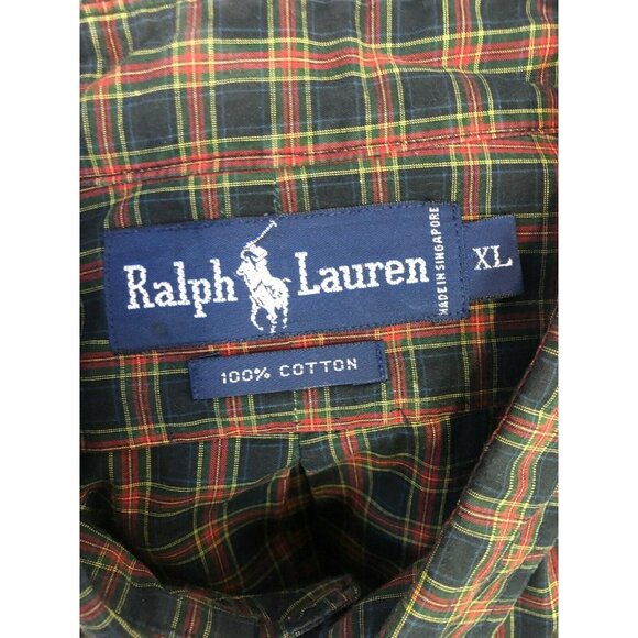 Ralph Lauren Men's XL Multicolor Plaid Button-Down Shirt 100% Cotton Long Sleeve - Picture 5 of 5